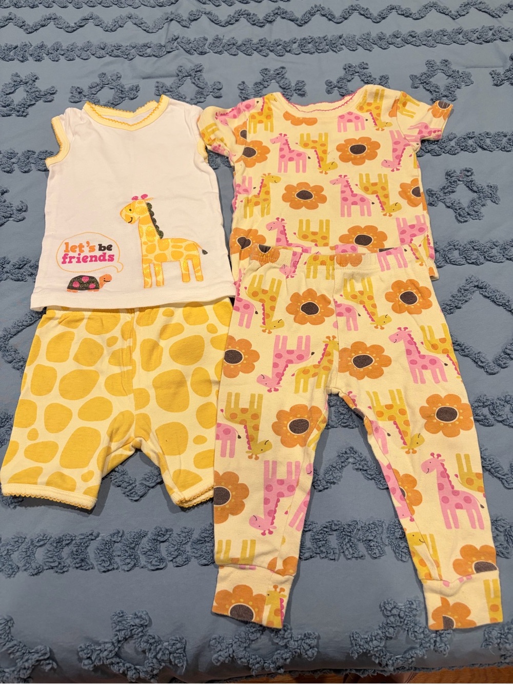 Carter’s 12M Giraffe Pajama Bundle 2 Sets Cotton